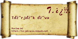 Törjék Éva névjegykártya