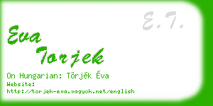 eva torjek business card